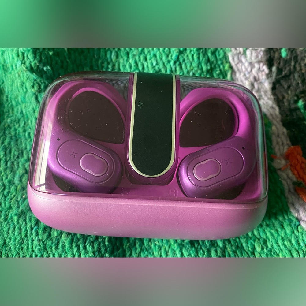 Purple Wireless Earbuds with Charging Case